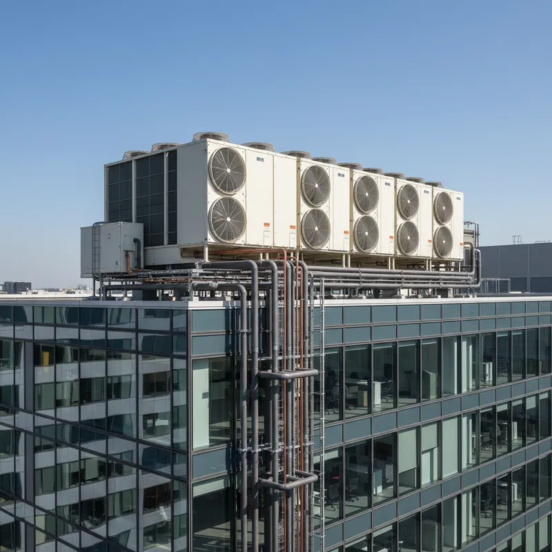 Unité extérieure d'un système DRV/VRV moderne.
